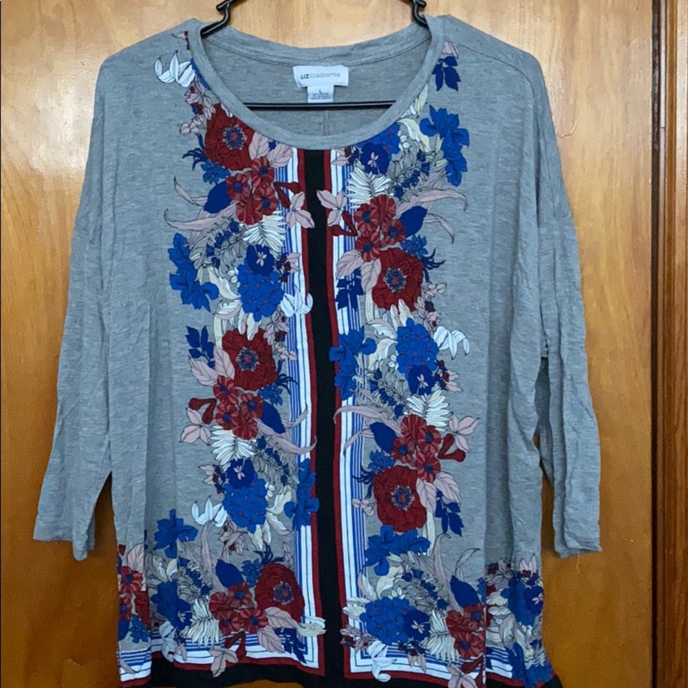 Liz Claiborne 3/4 sleeve top...L